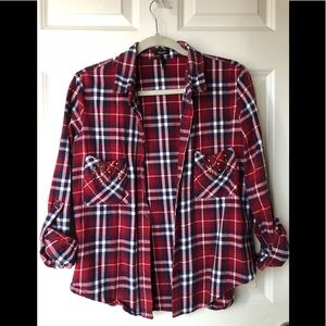 Pacsun flannel with studded front pockets